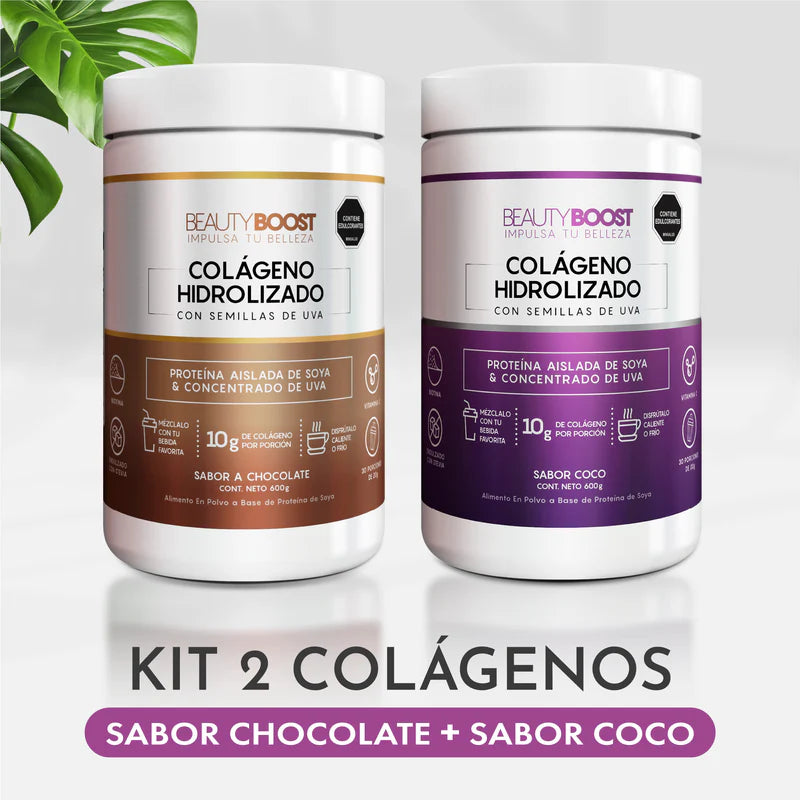 KIT 2 COLÁGENOS HIDROLIZADOS CON RESVERATROL BEAUTY BOOST (EL COLÁGENO DE LAS CELEBRIDADES) - PAGUE 1 LLEVE 2
