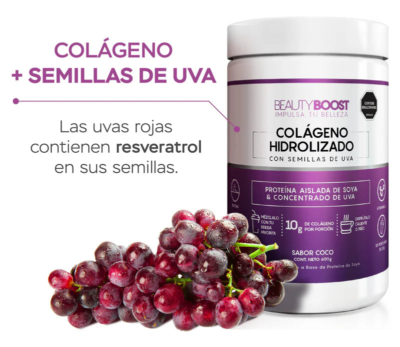 KIT 2 COLÁGENOS HIDROLIZADOS CON RESVERATROL BEAUTY BOOST (EL COLÁGENO DE LAS CELEBRIDADES) - PAGUE 1 LLEVE 2